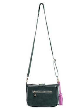 Bolsa crossbody Angelozano Eva Piel Gamuza Verde de piel para mujer