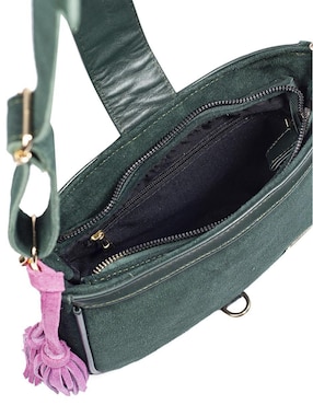 Bolsa crossbody Angelozano Eva Piel Gamuza Verde de piel para mujer