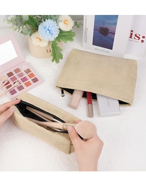 Set cosmetiquera para maquillaje Xtellar de pana 2 piezas para mujer