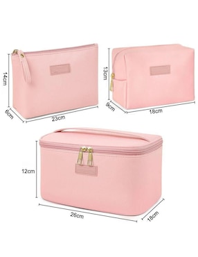Set cosmetiquera Lab.g impermeable de piel 3 piezas para mujer