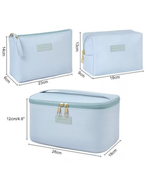 Set cosmetiquera Lab.g impermeable de piel 3 piezas