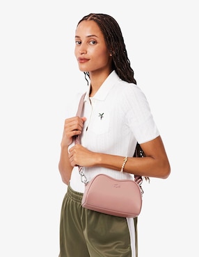 Bolsa crossbody Lacoste Lora de cuero para mujer