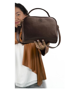 Bolsa satchel Cruzi de piel para mujer