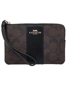Bolsa wristlet Coach Corner Zip de piel para mujer
