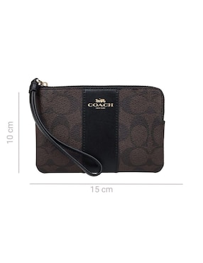 Bolsa wristlet Coach Corner Zip de piel para mujer