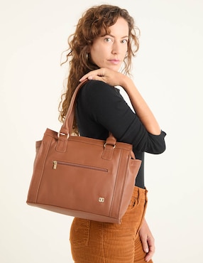 Bolsa satchel Gino Goganni de piel para mujer