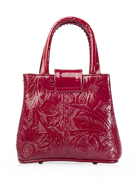 Bolsa crossbody Angelozano Aurelia Charol Grabado Rojo para mujer