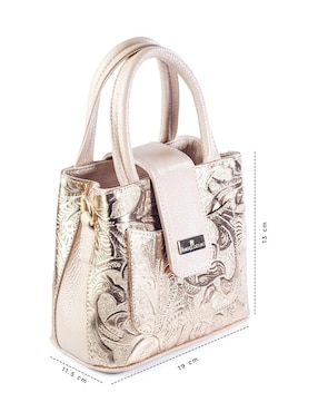 Bolsa crossbody Angelozano Aurelia Charol Grabada Oro Rosa de piel para mujer