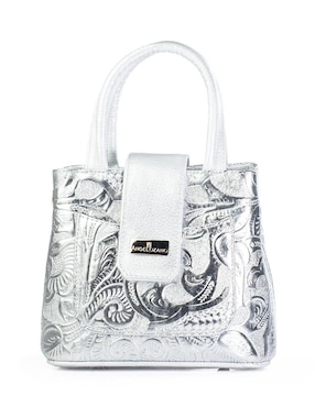 Bolsa crossbody Angelozano Aurelia Piel Grabada Plata de piel para mujer