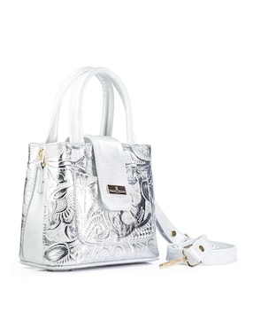 Bolsa crossbody Angelozano Aurelia Piel Grabada Plata de piel para mujer