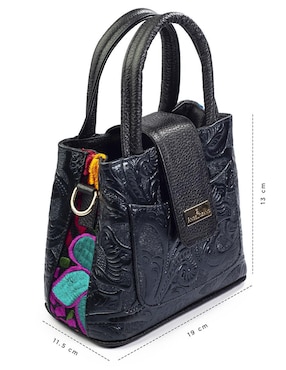 Bolsa crossbody Angelozano Aurelia Piel Telar Flores de piel para mujer