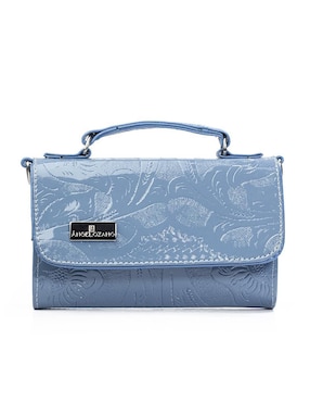 Bolsa crossbody Angelozano Lupita Charol Azul para mujer