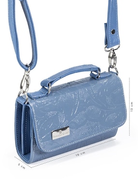 Bolsa crossbody Angelozano Lupita Charol Azul para mujer