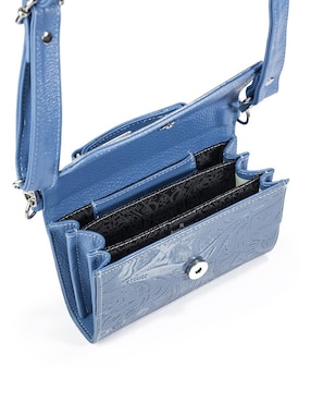 Bolsa crossbody Angelozano Lupita Charol Azul para mujer