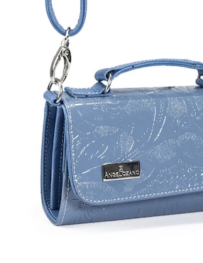 Bolsa crossbody Angelozano Lupita Charol Azul para mujer