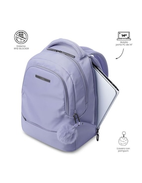 Mochila con portalaptop Totto Adelaide impermeable para mujer
