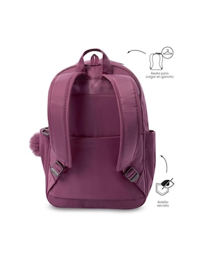 Mochila con portalaptop Totto Adelaide impermeable para mujer
