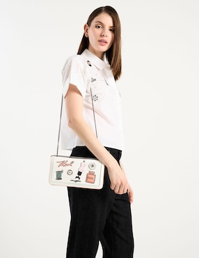 Bolsa shoulder karl lagerfeld paris de piel para mujer