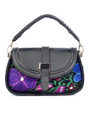 Bolsa crossbody Angelozano Telar Flores de piel para mujer