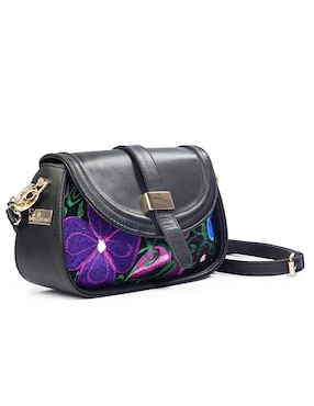 Bolsa crossbody Angelozano Telar Flores de piel para mujer