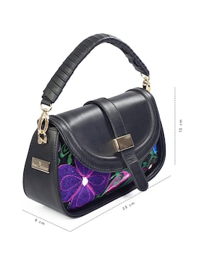 Bolsa crossbody Angelozano Telar Flores de piel para mujer