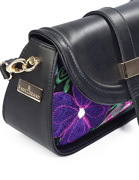 Bolsa crossbody Angelozano Telar Flores de piel para mujer