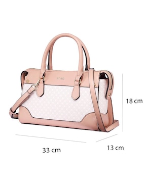 Bolsa satchel Enso Monogram Blush para mujer