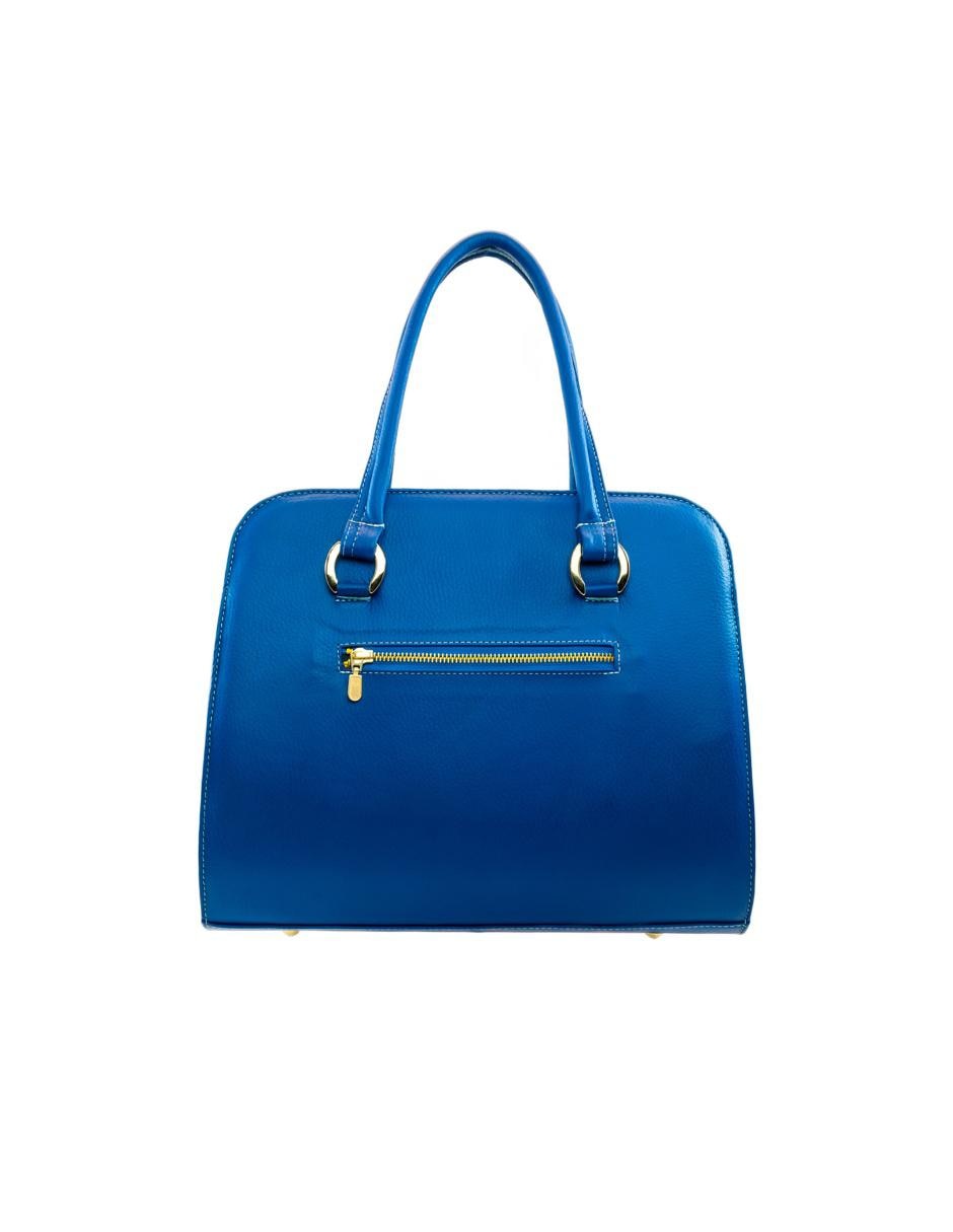 Bolsa tote Camila piel cierre azul 3