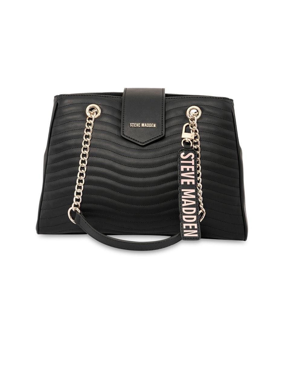 Bolsa satchel Steve Madden broche negra capitonada en Liverpool