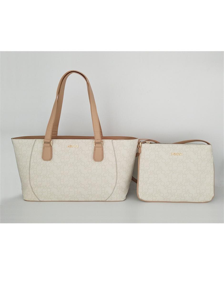 Bolsa tote H\u0026CO cierre beige logotipo en Liverpool