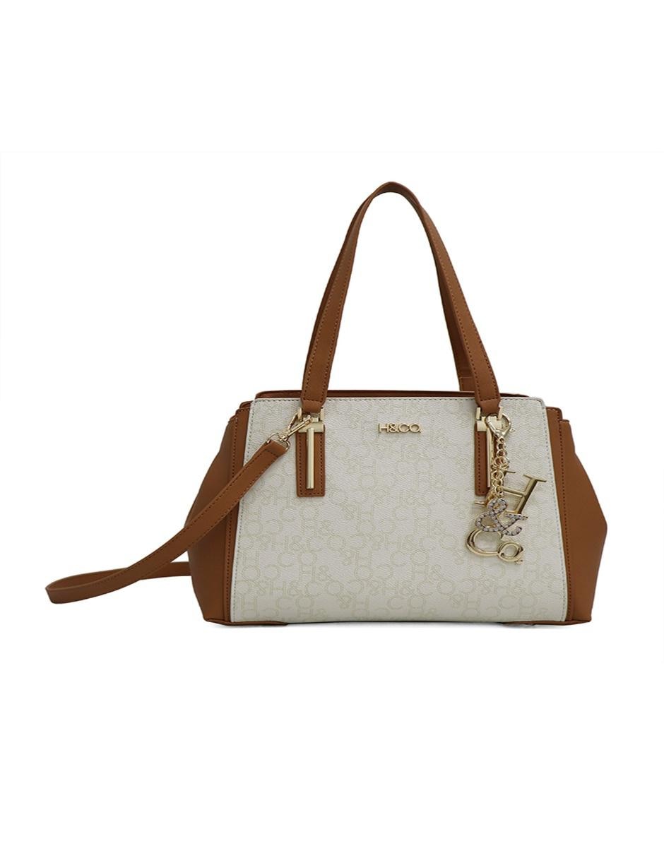 Bolsa satchel H\u0026CO beige logotipo en Liverpool