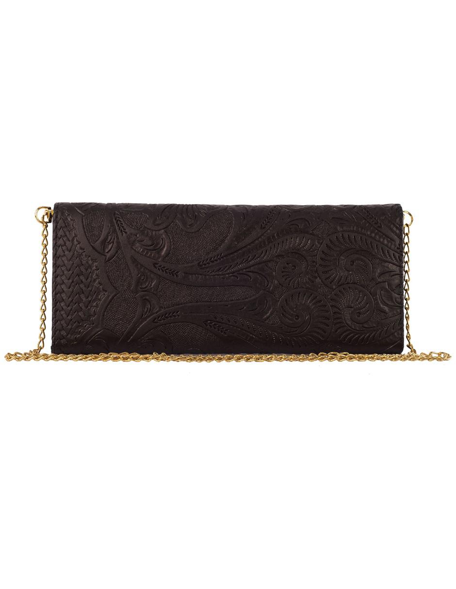 Bolsa clutch Sara piel broche 2