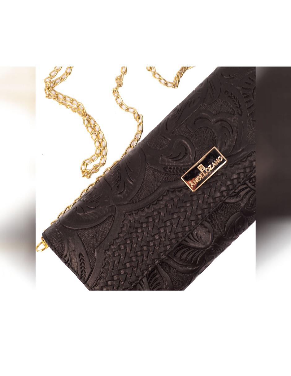 Bolsa clutch Sara piel broche 4