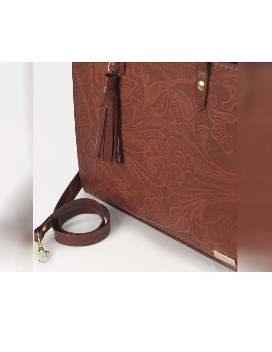 Bolsa tote Leonora piel broche texturizada 6