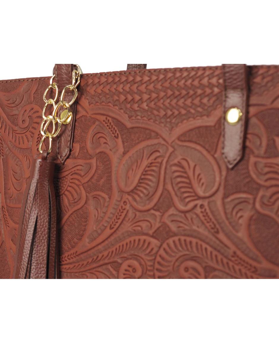 Bolsa tote Leonora piel broche texturizada 7