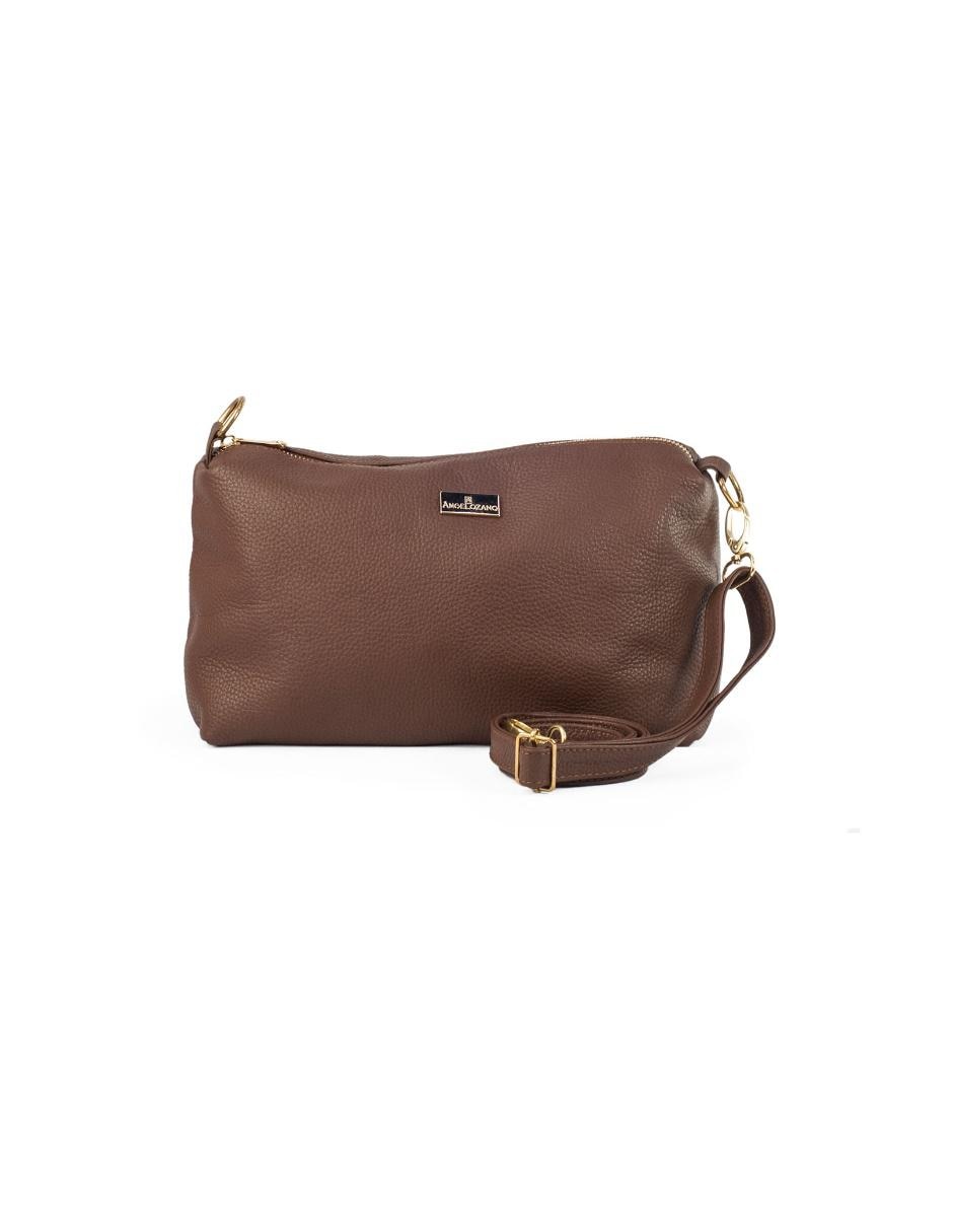 Bolsa tote Leona piel y cosmetiquera crossbody café 5