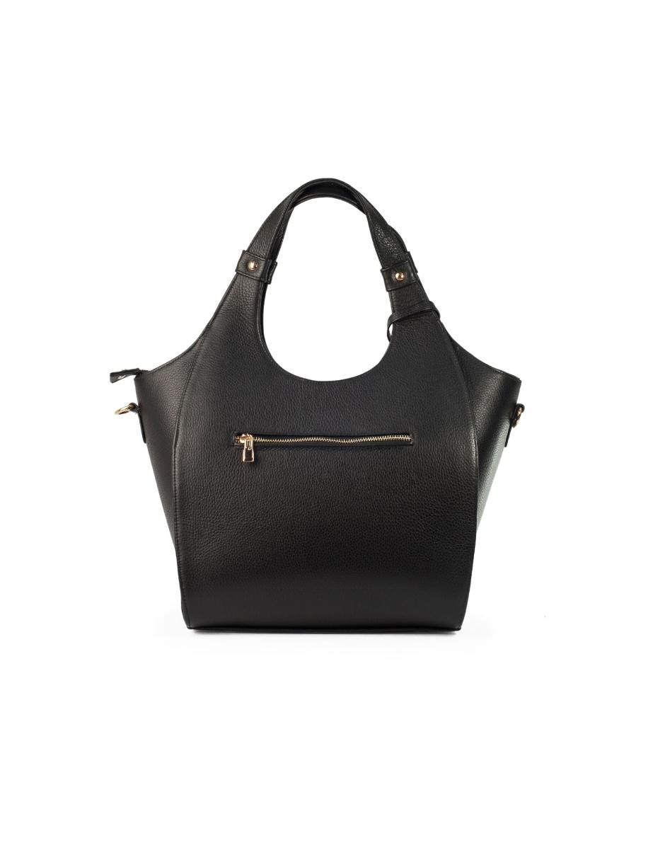 Bolsa tote Elisa piel charol negro textura cocodrilo 5
