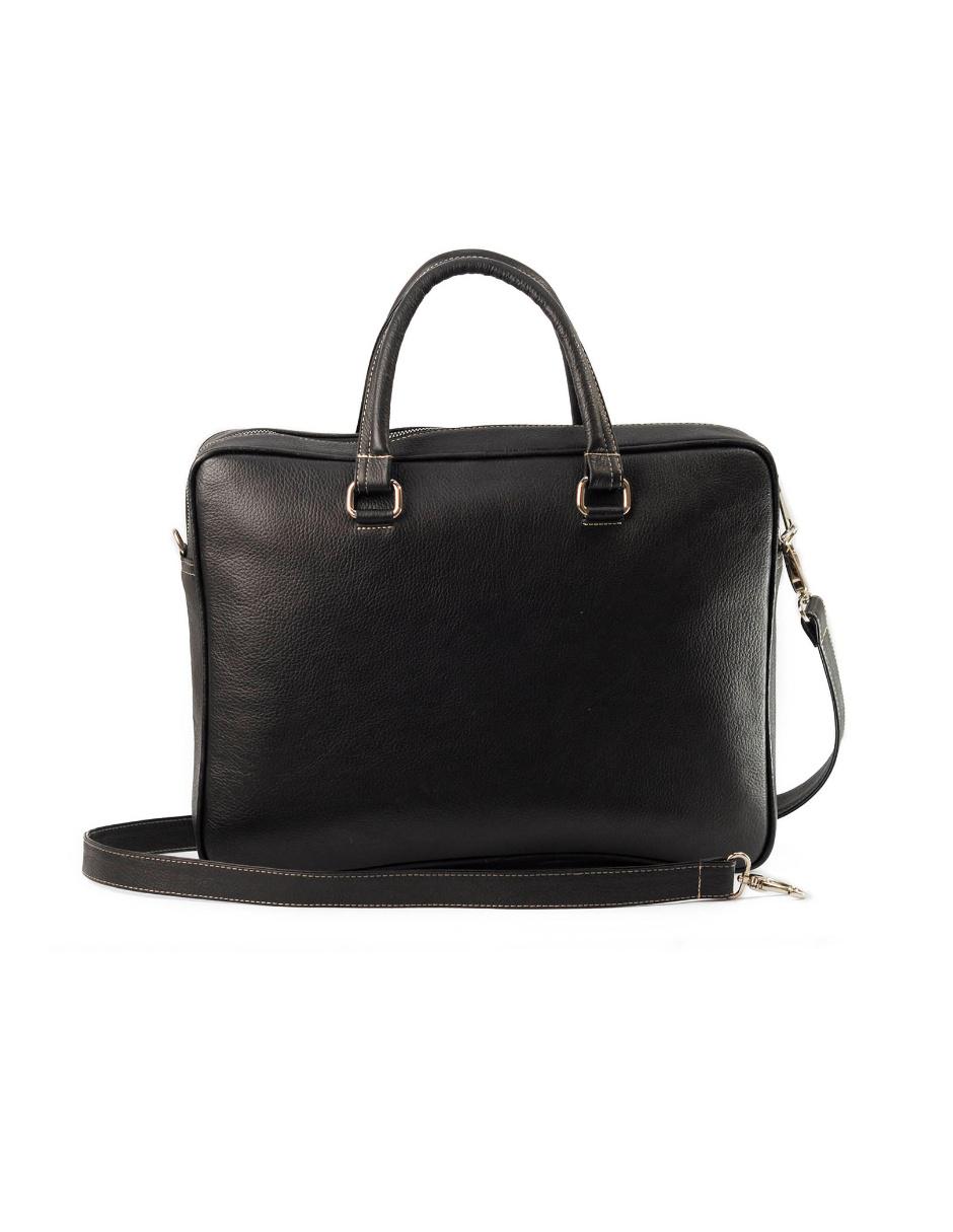Maletín Portafolio de piel negro 18 pulgadas casual 3