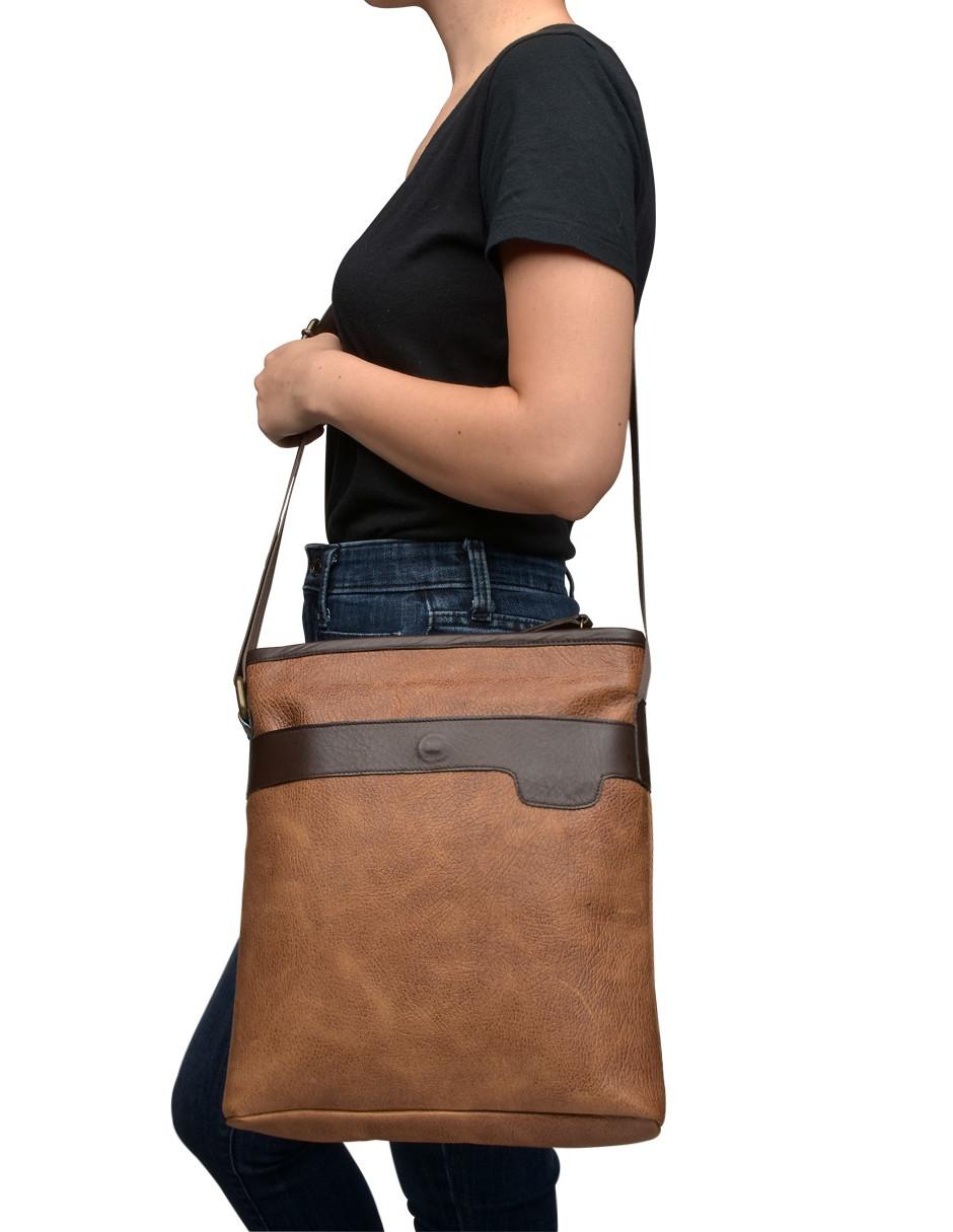 Bolsa messenger de piel para mujer 5