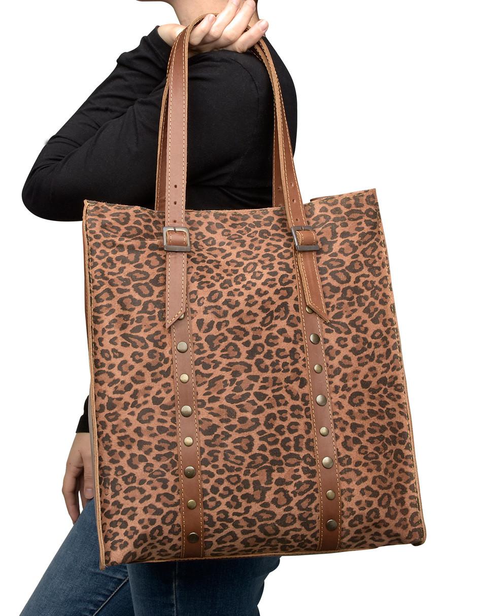 Bolsa shopper de piel para mujer 3