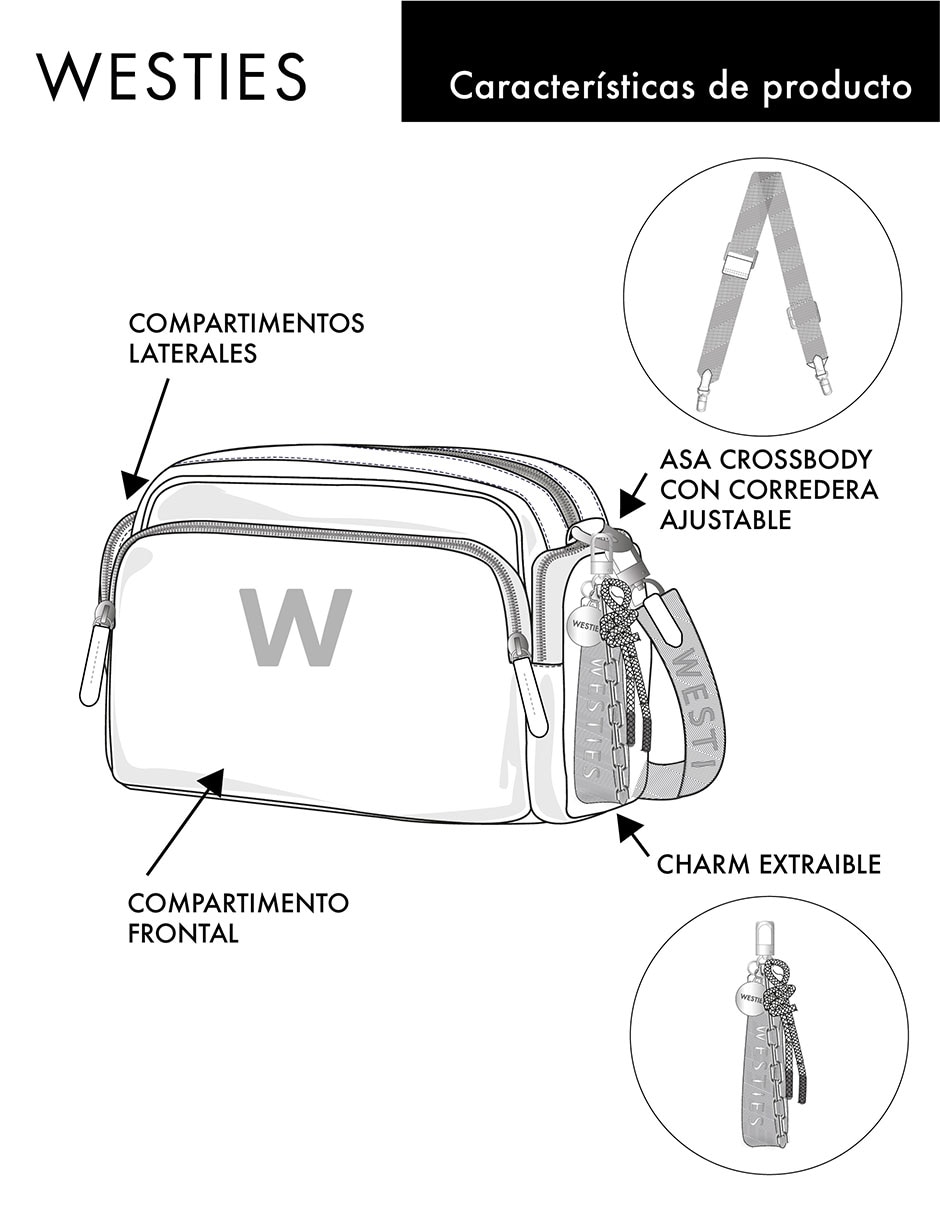 Bolsa crossbody bosco textil para mujer 7