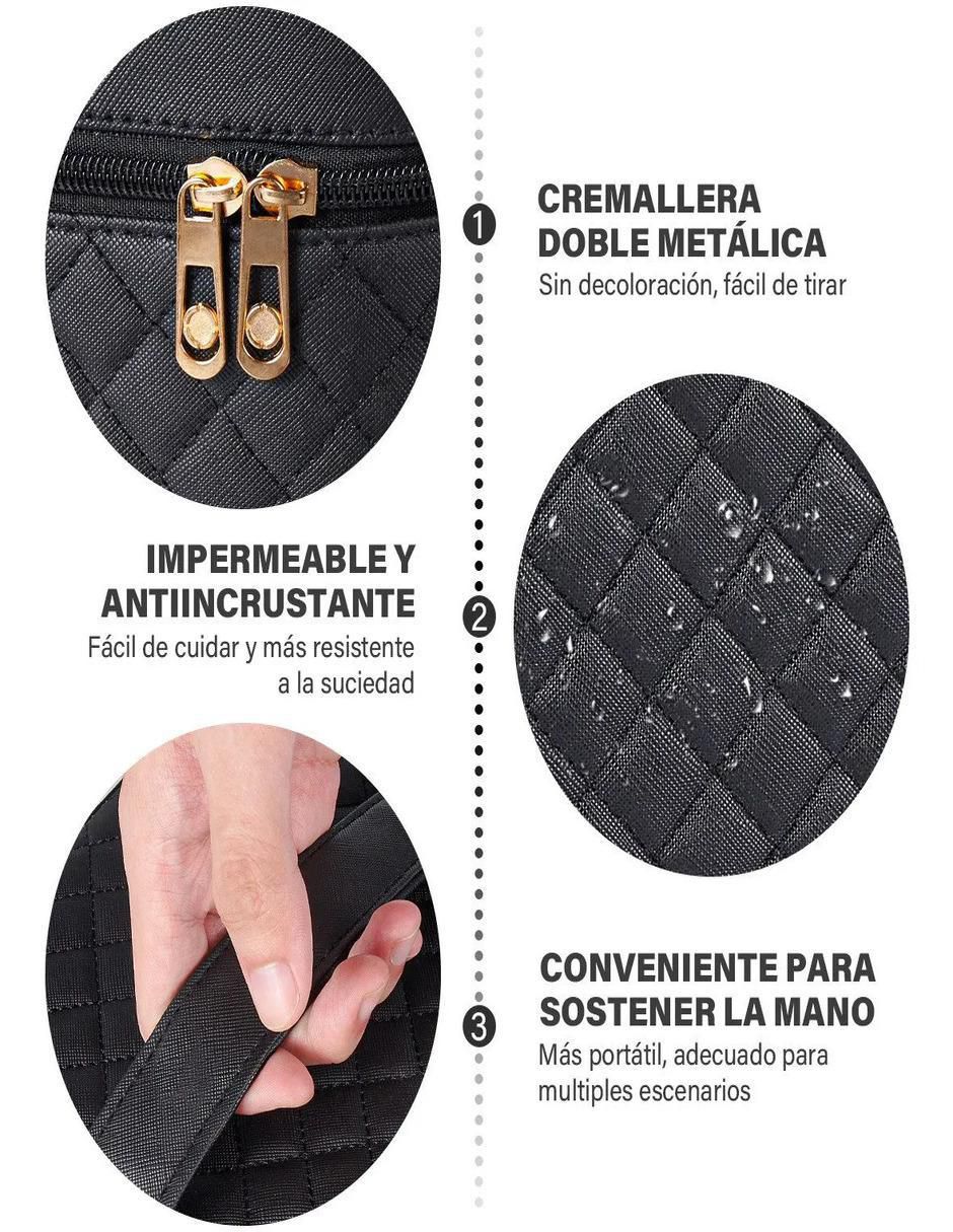 Neceser multiusos impermeable de cuero para mujer 5