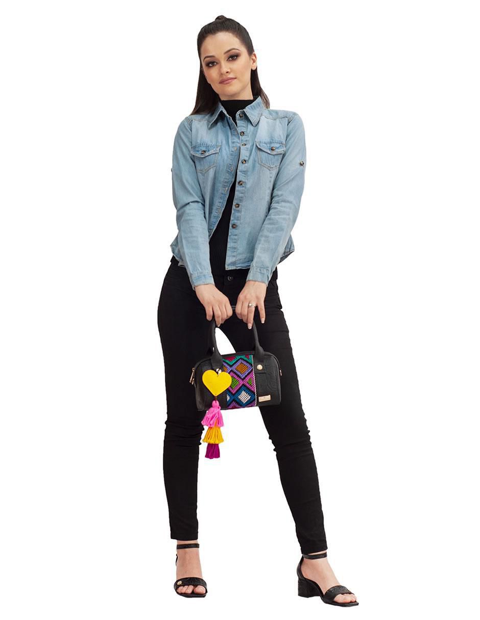 Bolsa bowler Alix de piel para mujer 5