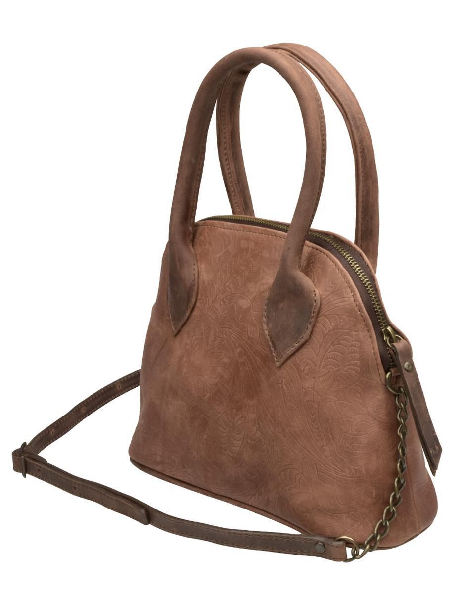 Bolsa bowler de cuero para mujer