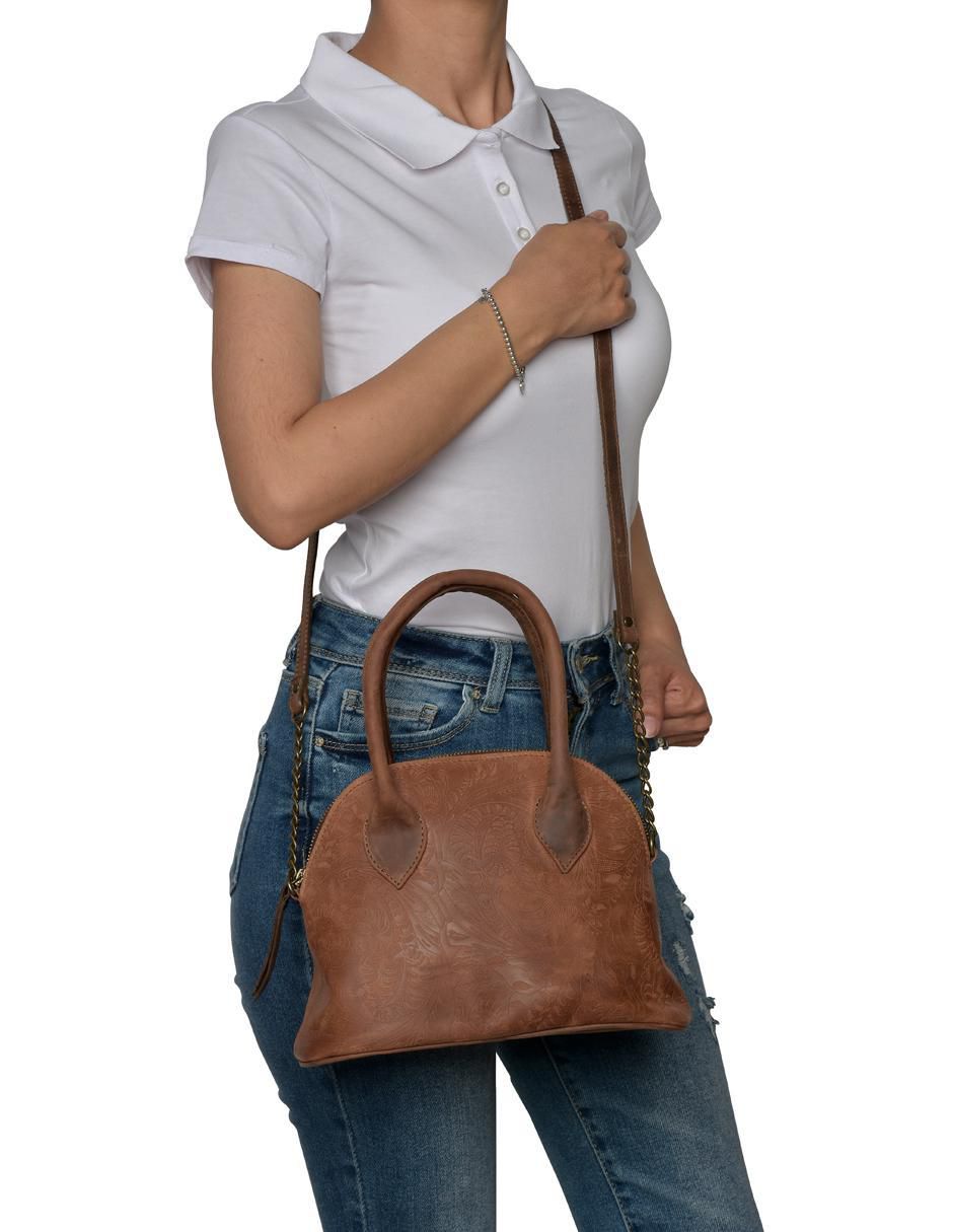 Bolsa bowler de cuero para mujer 4