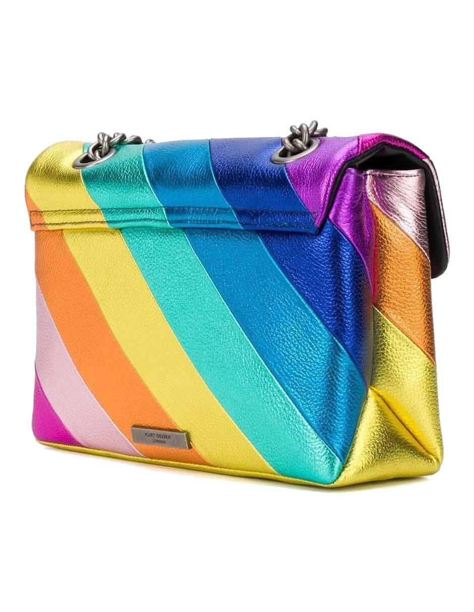 Bolsa flap Multi Arcoiris Mediana de piel para mujer 2