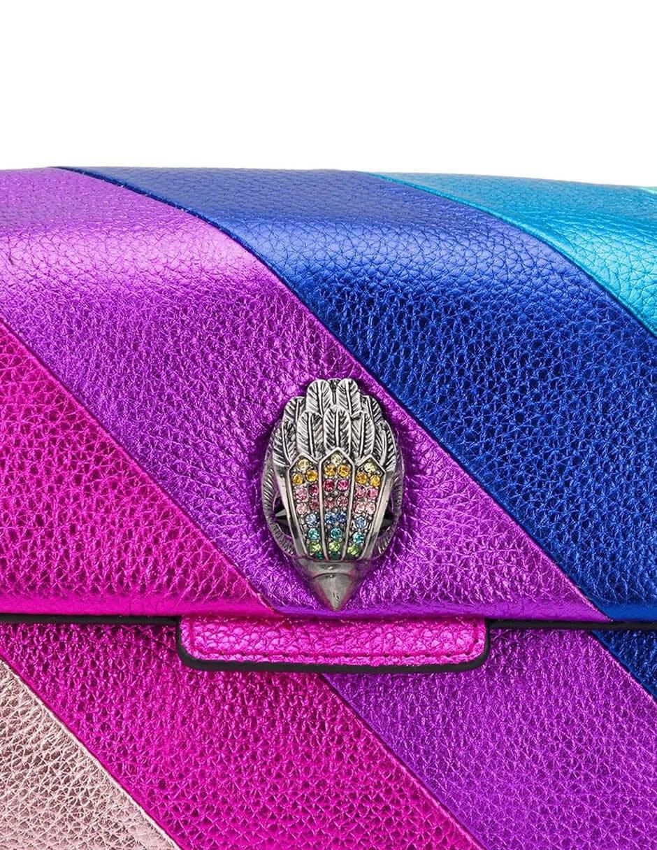 Bolsa flap Multi Arcoiris Mediana de piel para mujer 4