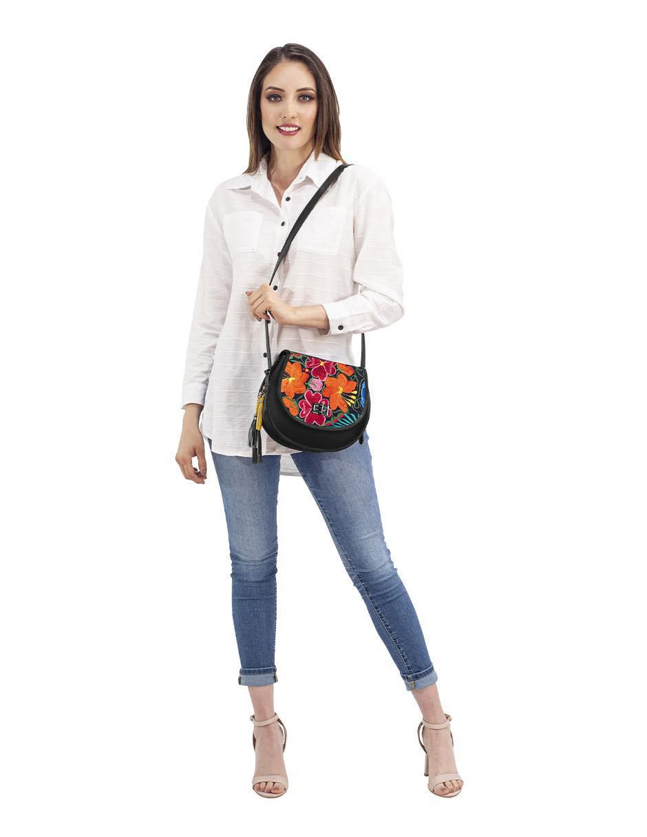 Bolsa crossbody Natalia Telar de piel para mujer 5