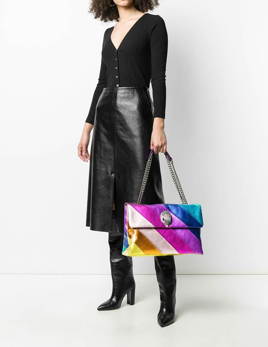 Bolsa crossbody Kensington Rainbow de cuero para mujer 2