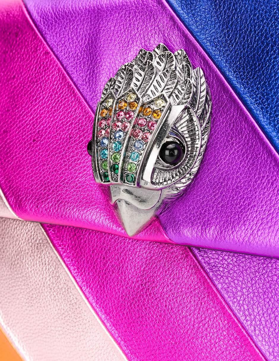 Bolsa crossbody Kensington Rainbow de cuero para mujer 3